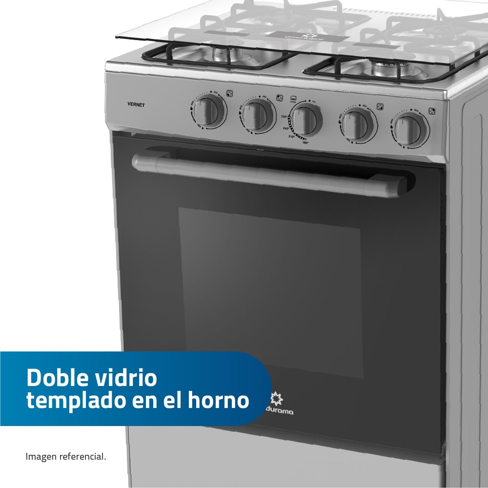 COCINA INDURAMA VERNET 24' GRIS 4 HORNILLAS - 4