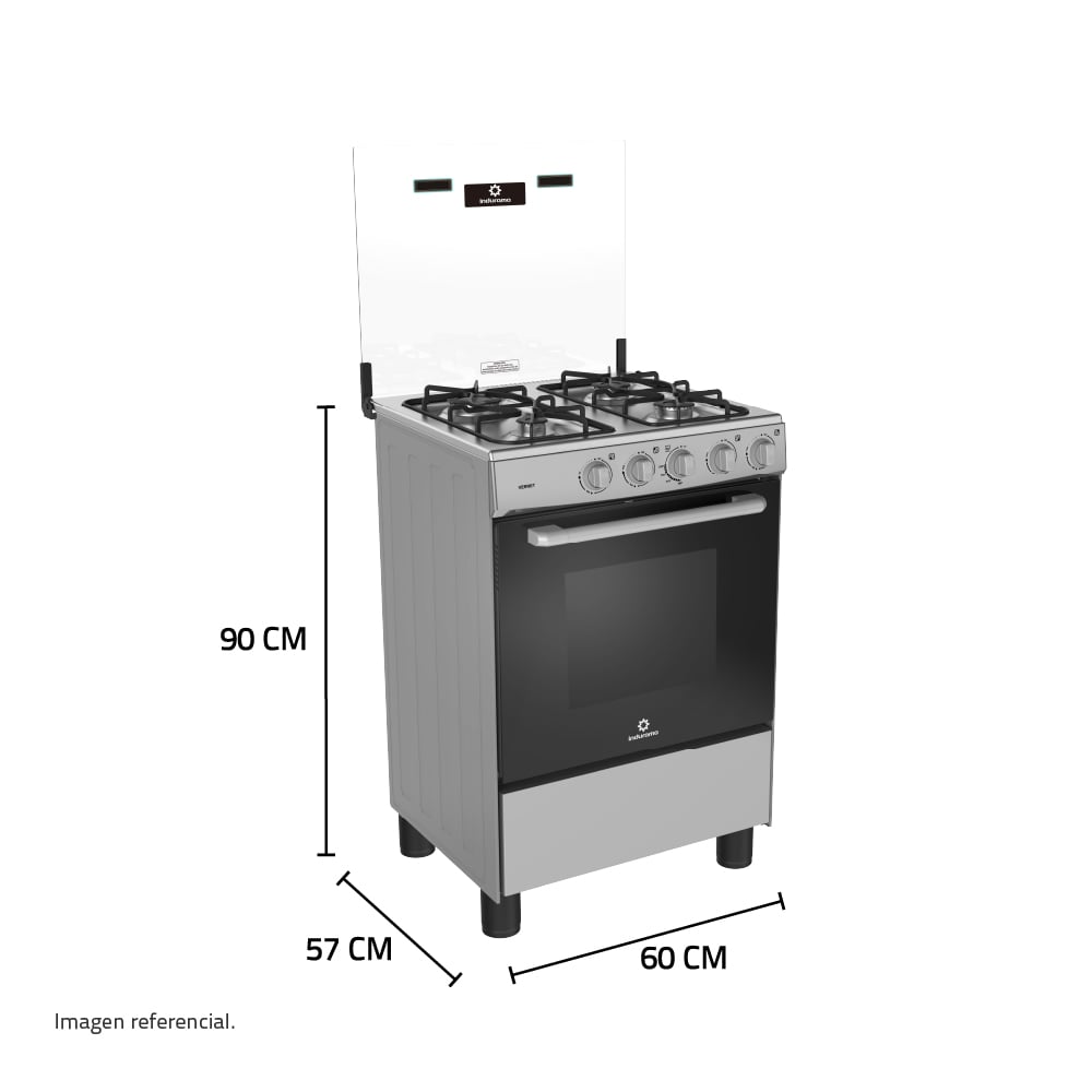 COCINA INDURAMA VERNET 24' GRIS 4 HORNILLAS - 8