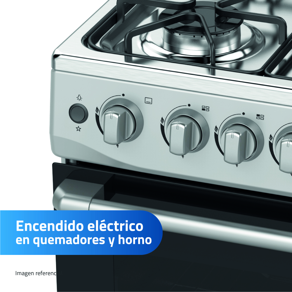 COCINA GAS INDURAMA MATISSE 20' CROMA 4 HORNILLAS - 4