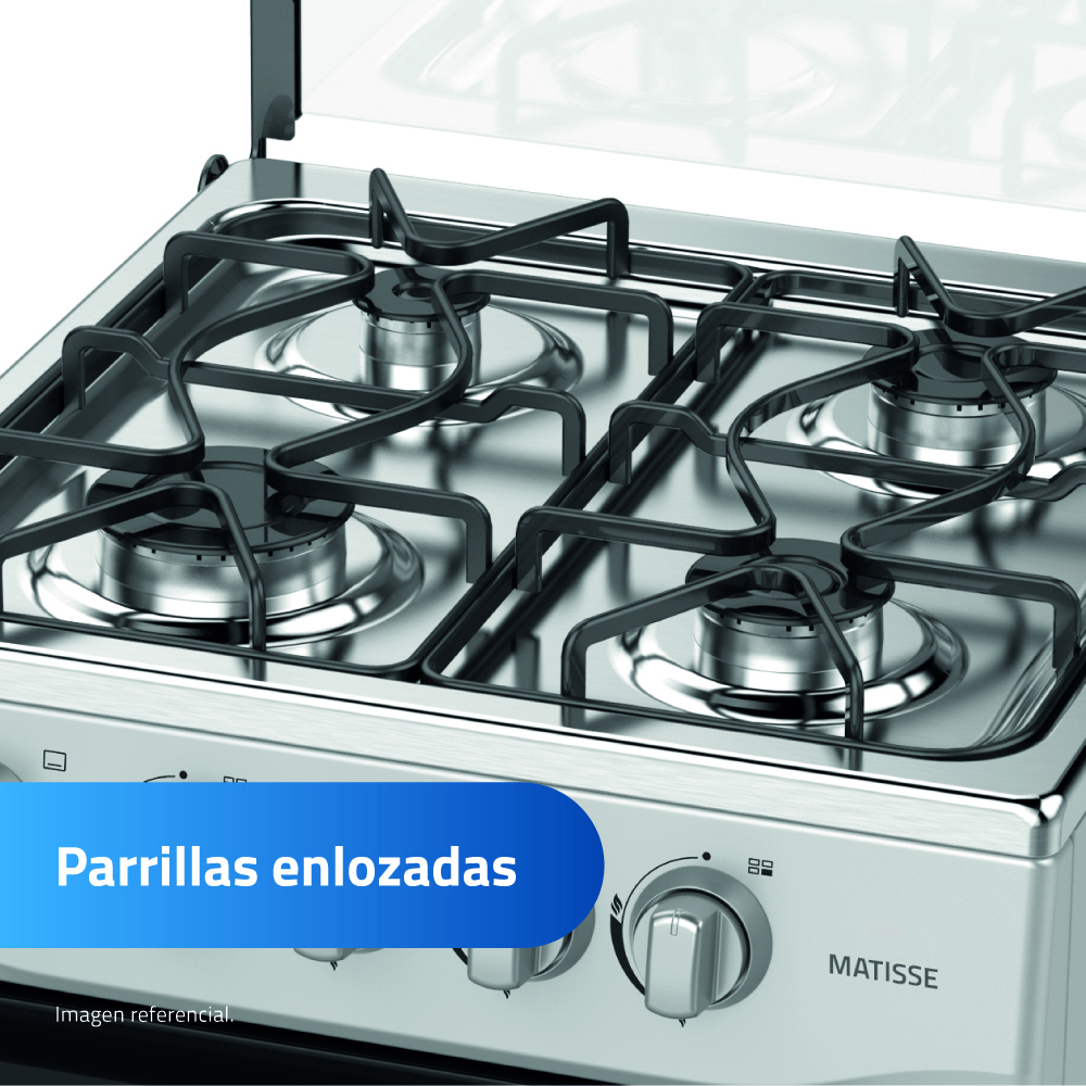 COCINA GAS INDURAMA MATISSE 20' CROMA 4 HORNILLAS - 5