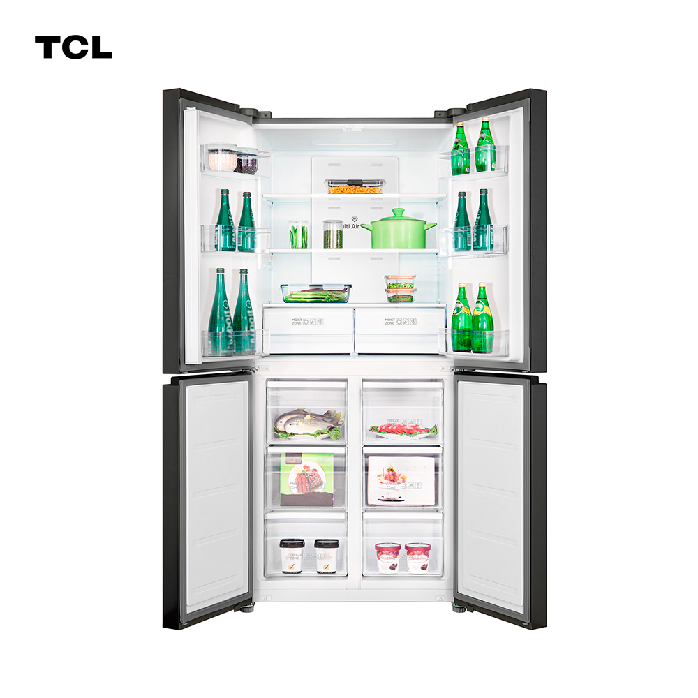 REFRIGERADORA CROSS DOOR TCL P460CDGB 428 L NO FROST BLACK GLASS - 4