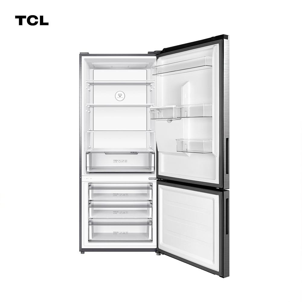 REFRIGERADORA BOTTOM FREEZER TCL P418BFN 416 L NO FROST PLATEADO - 3