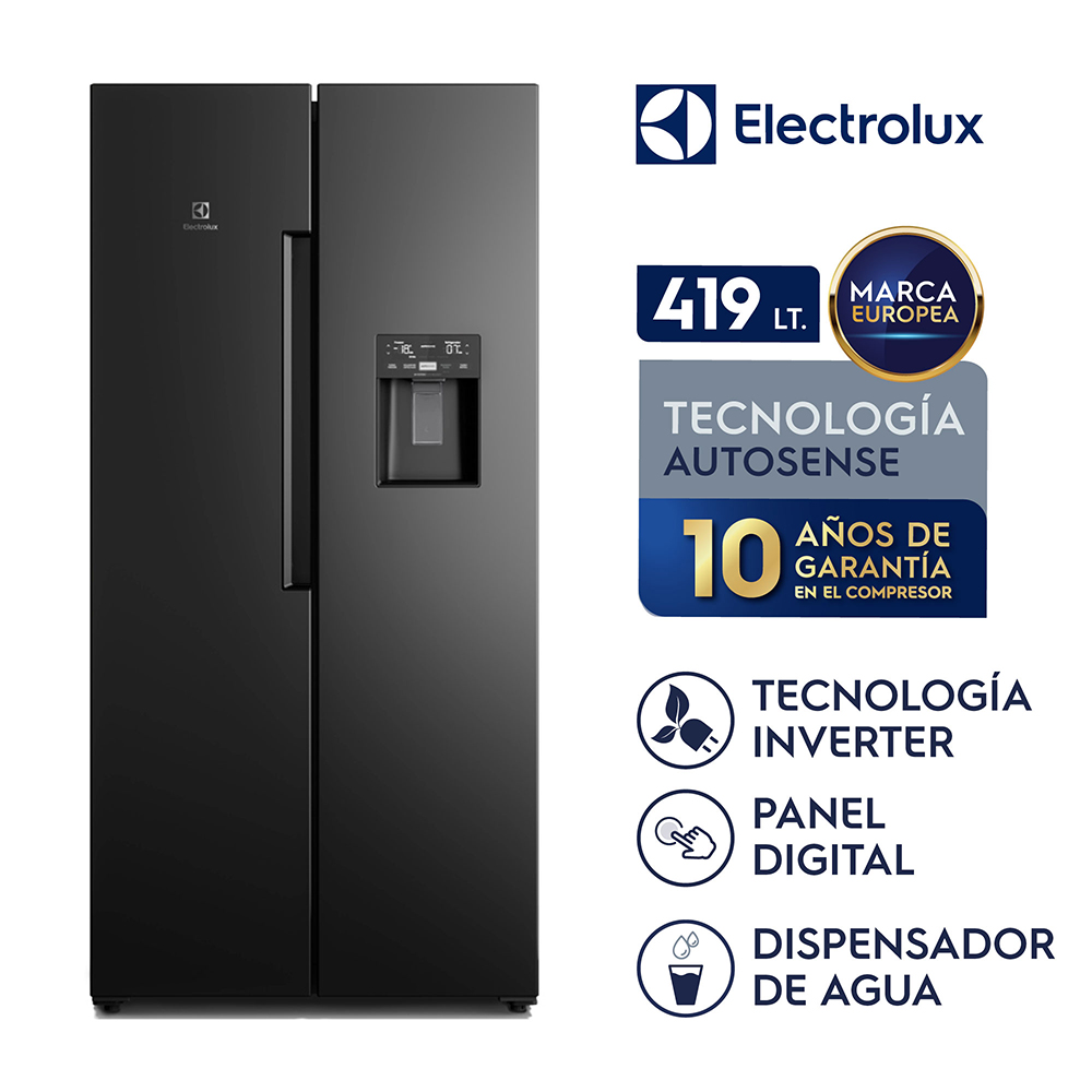 REFRIGERADORA SIDE BY SIDE ELECTROLUX 422L ERS45F2P5EB C/D NEGRO - 1