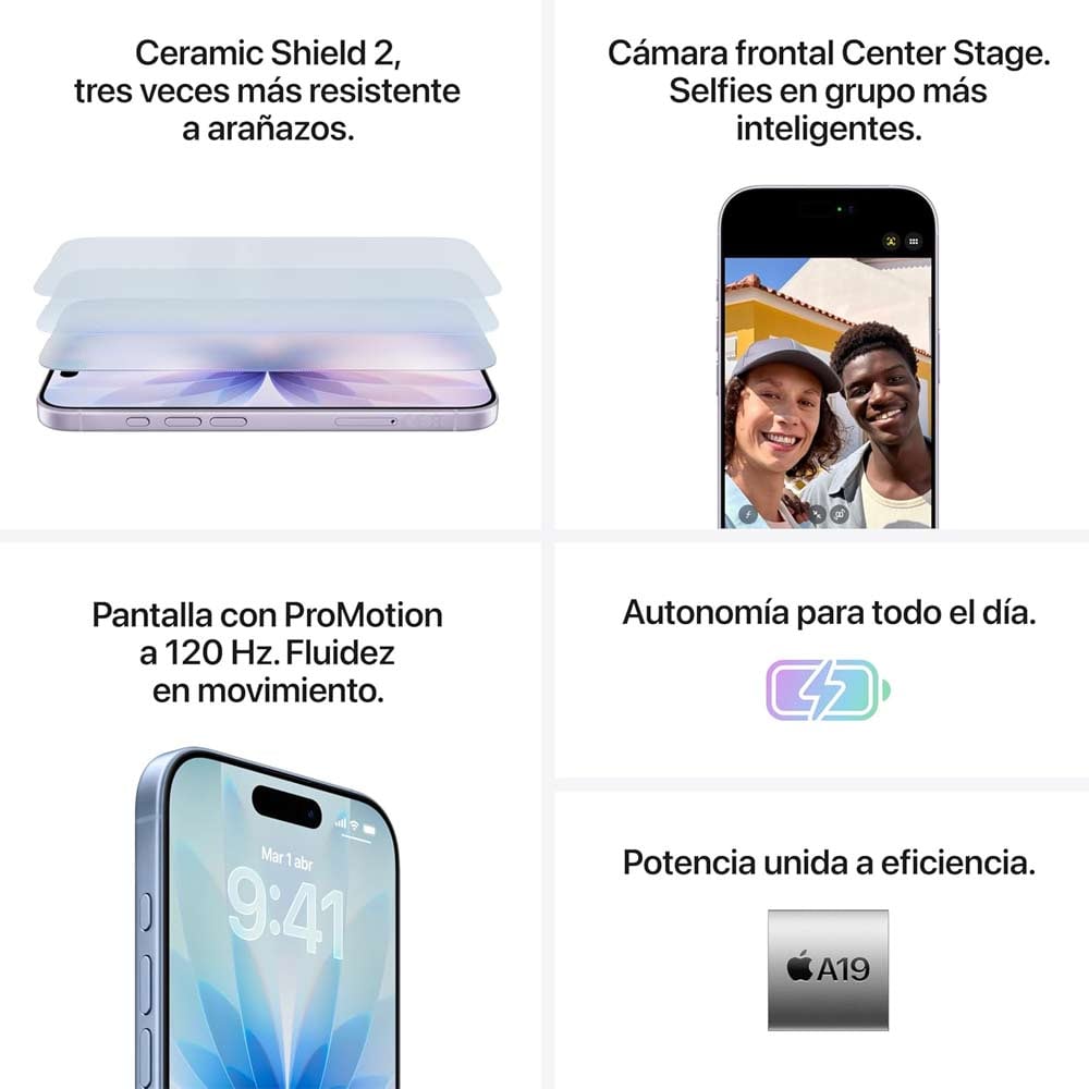CELULAR APPLE IPHONE 17 5G 256GB 8GB RAM 48MP BLANCO - 5
