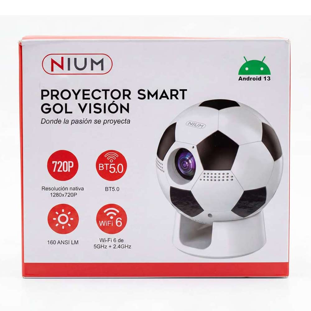 PROYECTOR INTELIGENTE NIUM GOL VISION 720P SMART TV INTEGRADO 180 LÚM BLANCO Y NEGRO - 5