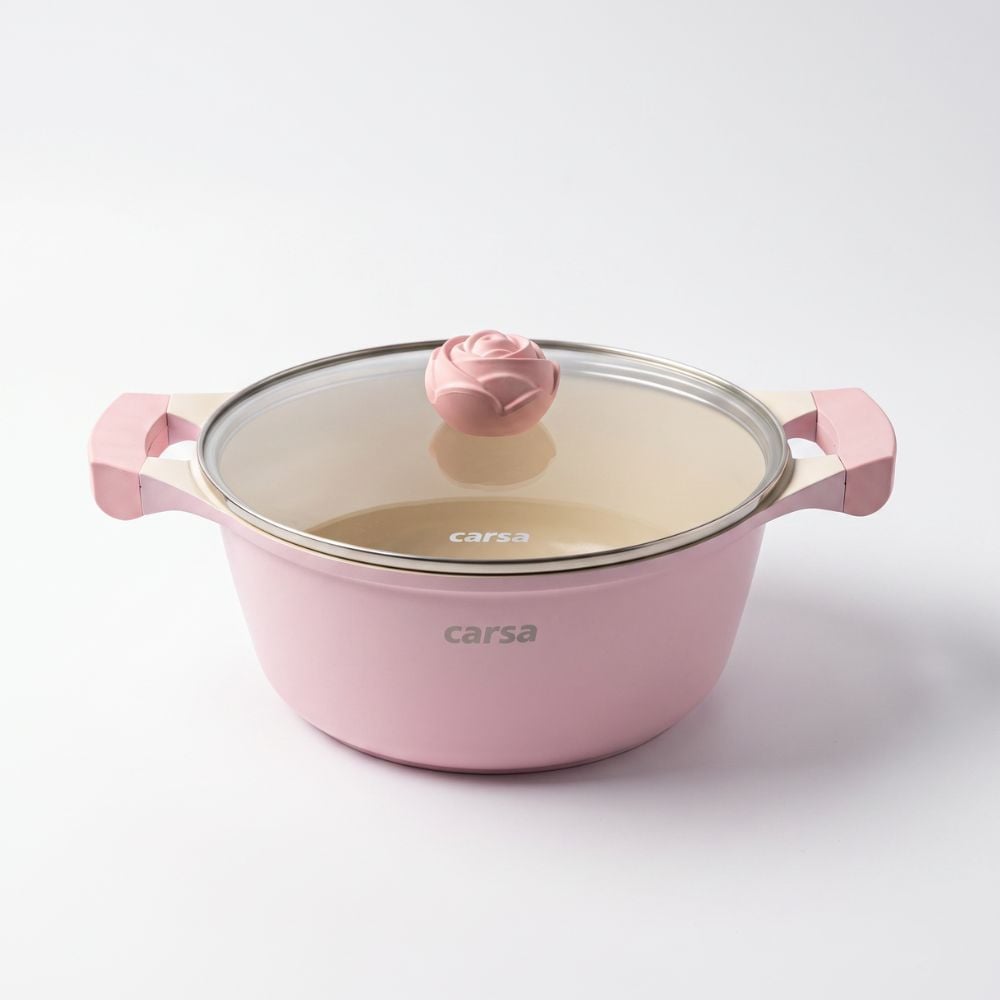 JUEGO DE OLLAS CARSA MAIA ROSE 6 PZS ROSADO - 2