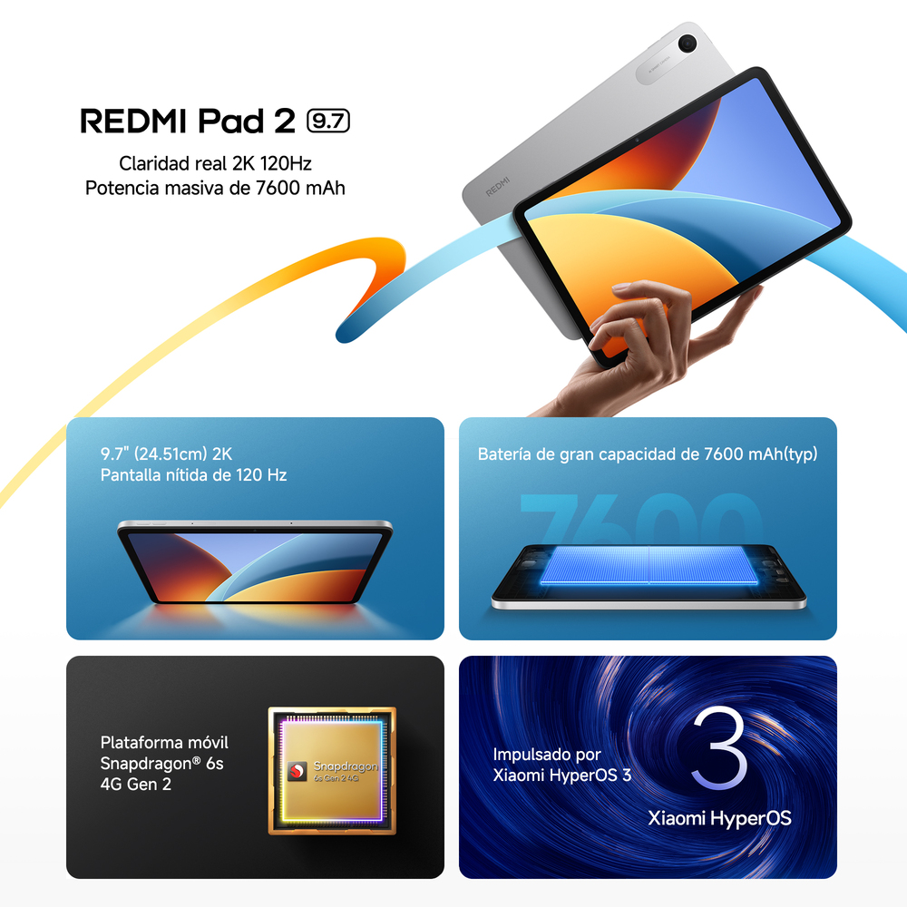 TABLET REDMI PAD 2 128GB 4GB RAM 8MP SILVER - 3