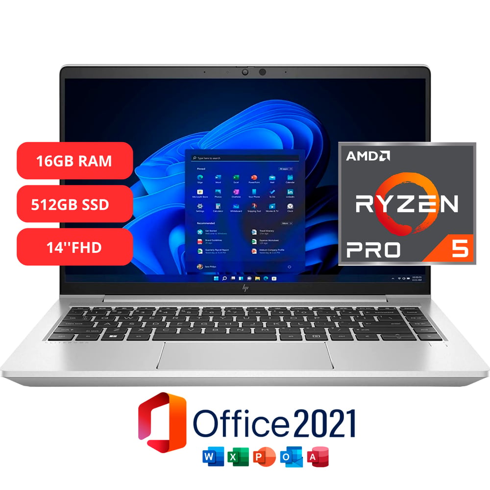 LAPTOP HP ELITEBOOK 14' RYZEN 5 PRO 7530U 512GB SSD 16GB RAM WINDOWS 11 PRO SILVER - 2