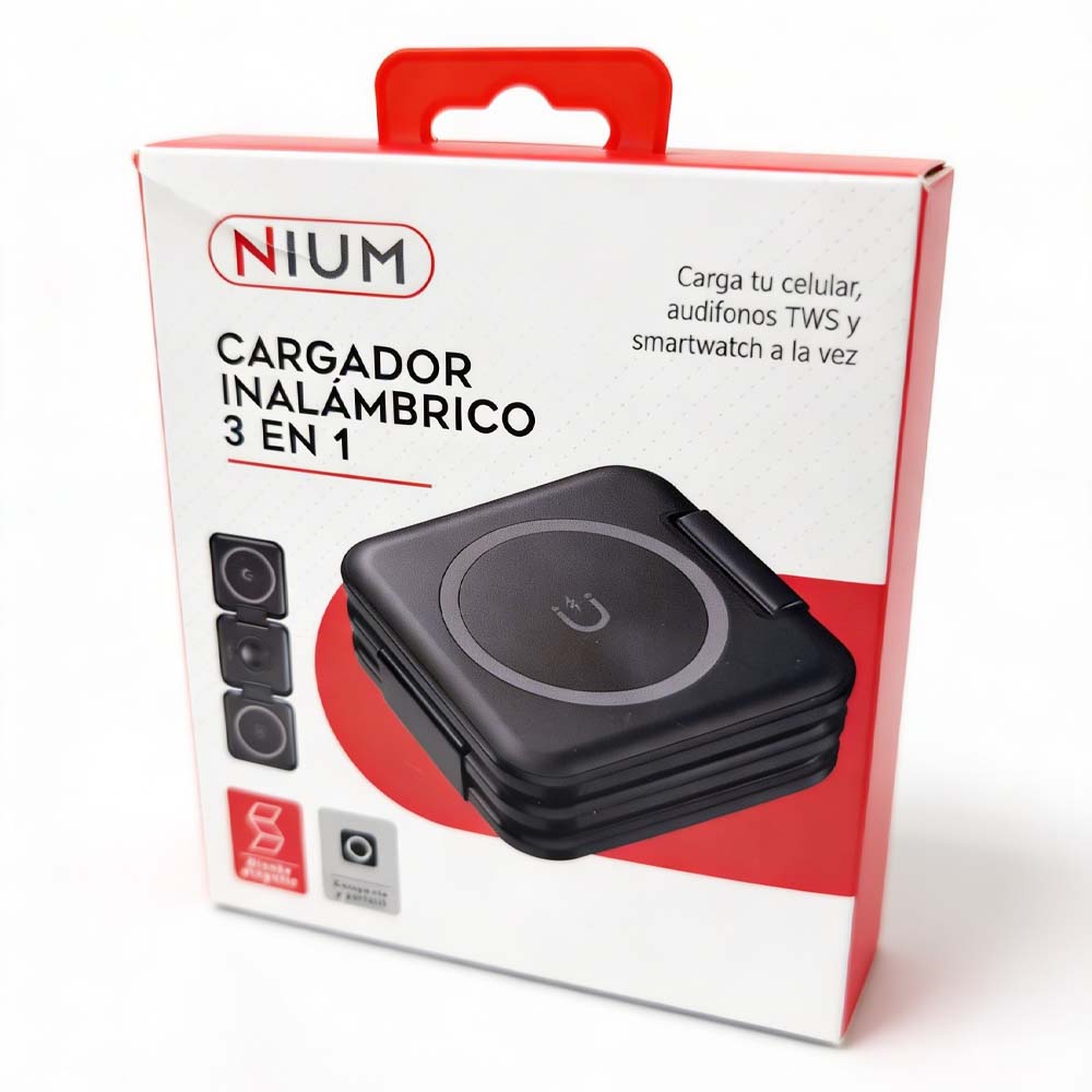 CARGADOR NIUM INALÁMBRICO 3 EN 1 GRAFITO - 5