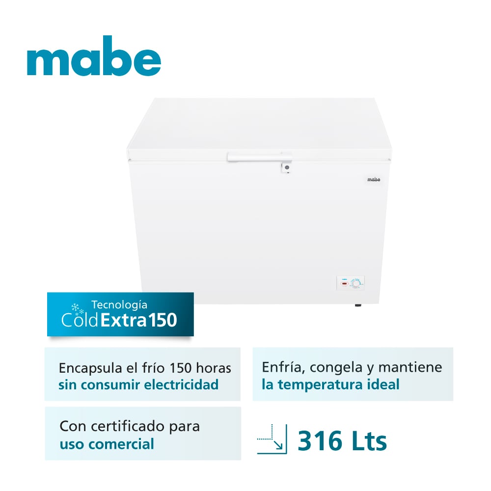 CONGELADOR HORIZONTAL MABE CHMHM316PHVLB0 316L FROST BLANCO - 2