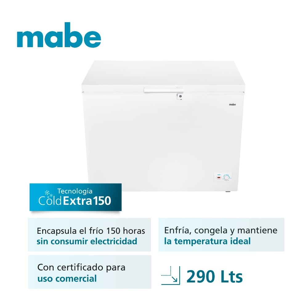 CONGELADOR HORIZONTAL MABE CHMHM290PHLB0 290 L FROST BLANCO - 2