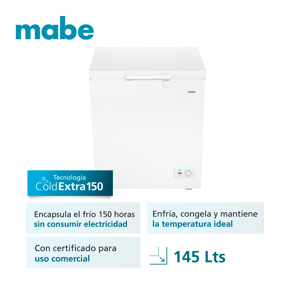 CONGELADOR HORIZONTAL MABE CHMHM145PHLB0 145 L FROST BLANCO - 2