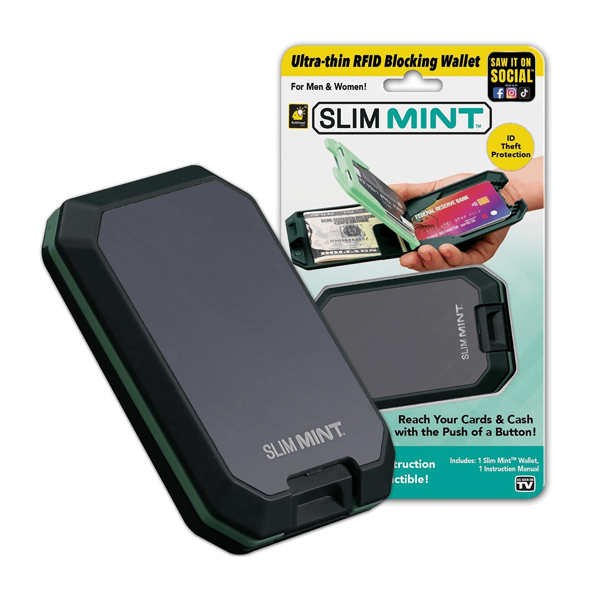 BILLETERA CON BLOQUEO RFID SLIM MINT NEGRO - 2