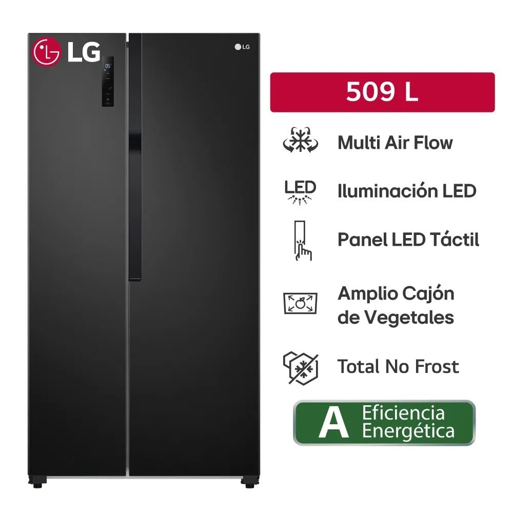REFRIGERADORA LG GS51MPD 509L TOTAL NO FROST NEGRO - 3