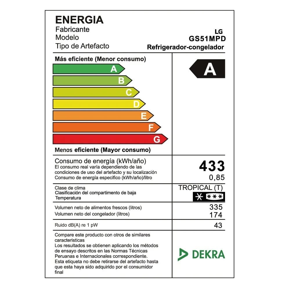 REFRIGERADORA LG GS51MPD 509L TOTAL NO FROST NEGRO - 4