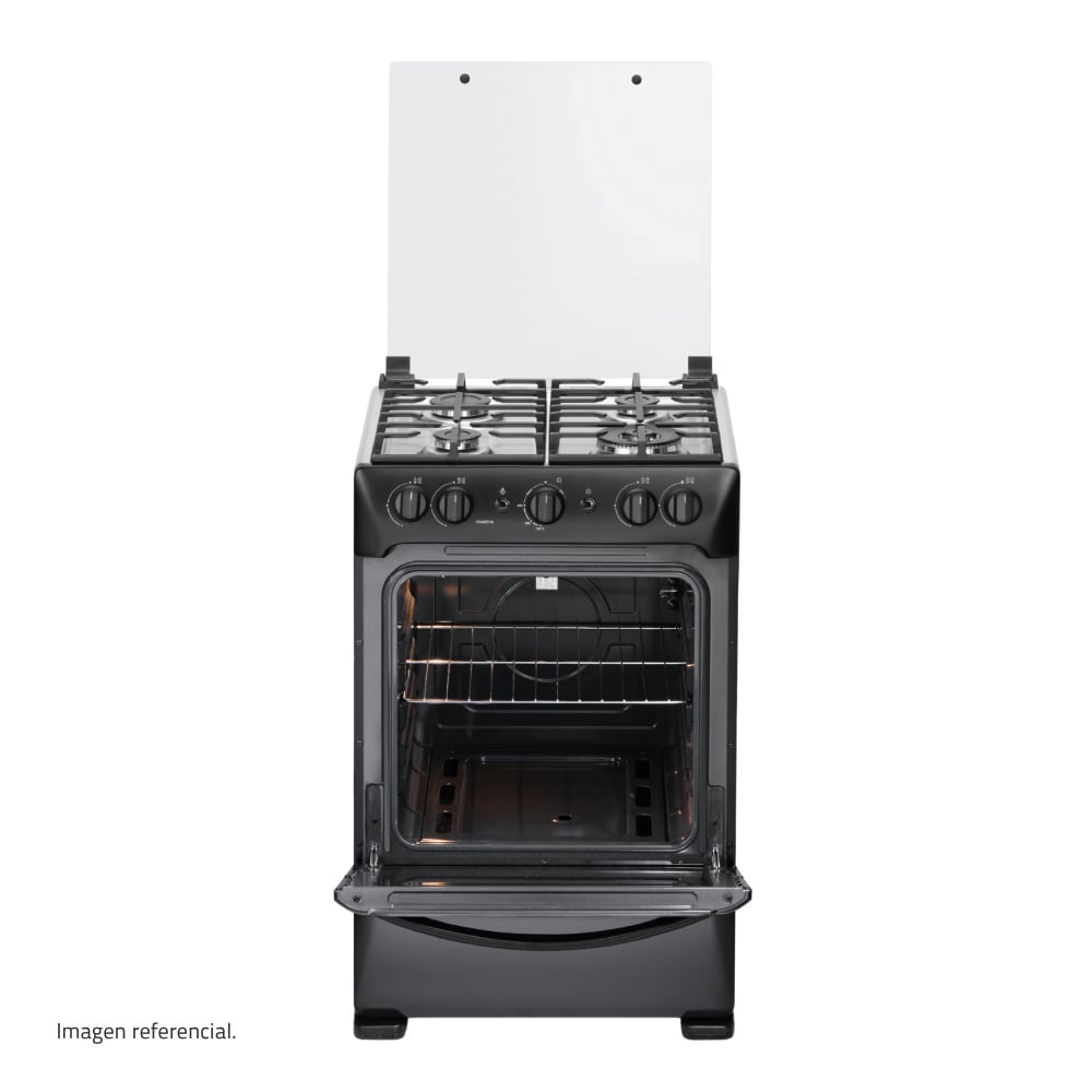 COCINA A GAS INDURAMA POMPEYA 60 CM 4 HORNILLAS NEGRO - 3