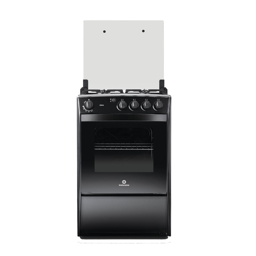 COCINA A GAS INDURAMA SORIA 60 CM 4 HORNILLAS NEGRO - 1