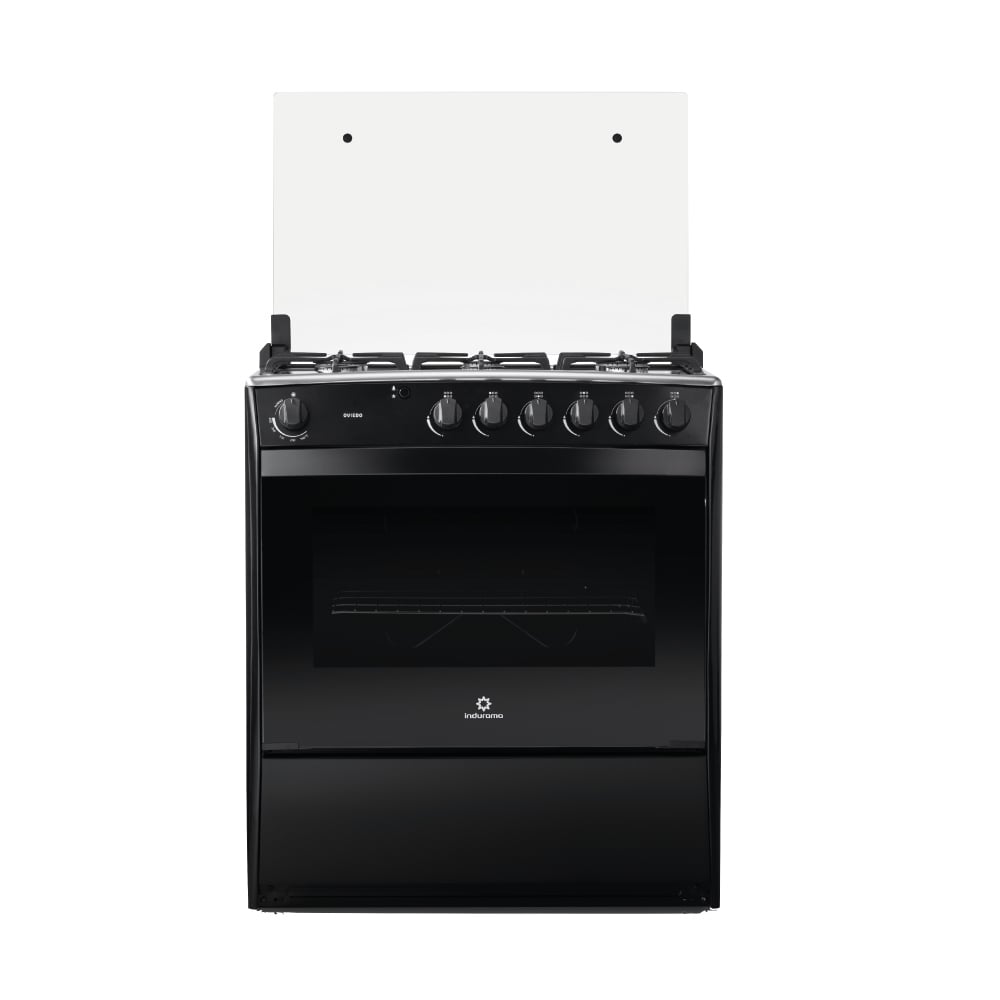 COCINA A GAS INDURAMA OVIEDO 80 CM 6 HORNILLAS NEGRO - 1