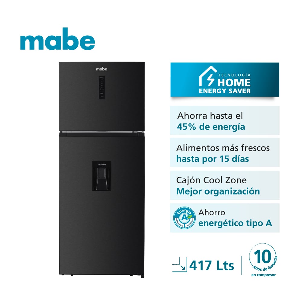 REFRIGERADORA MABE RMN415PAPRP0 417L NO FROST NEGRO - 2