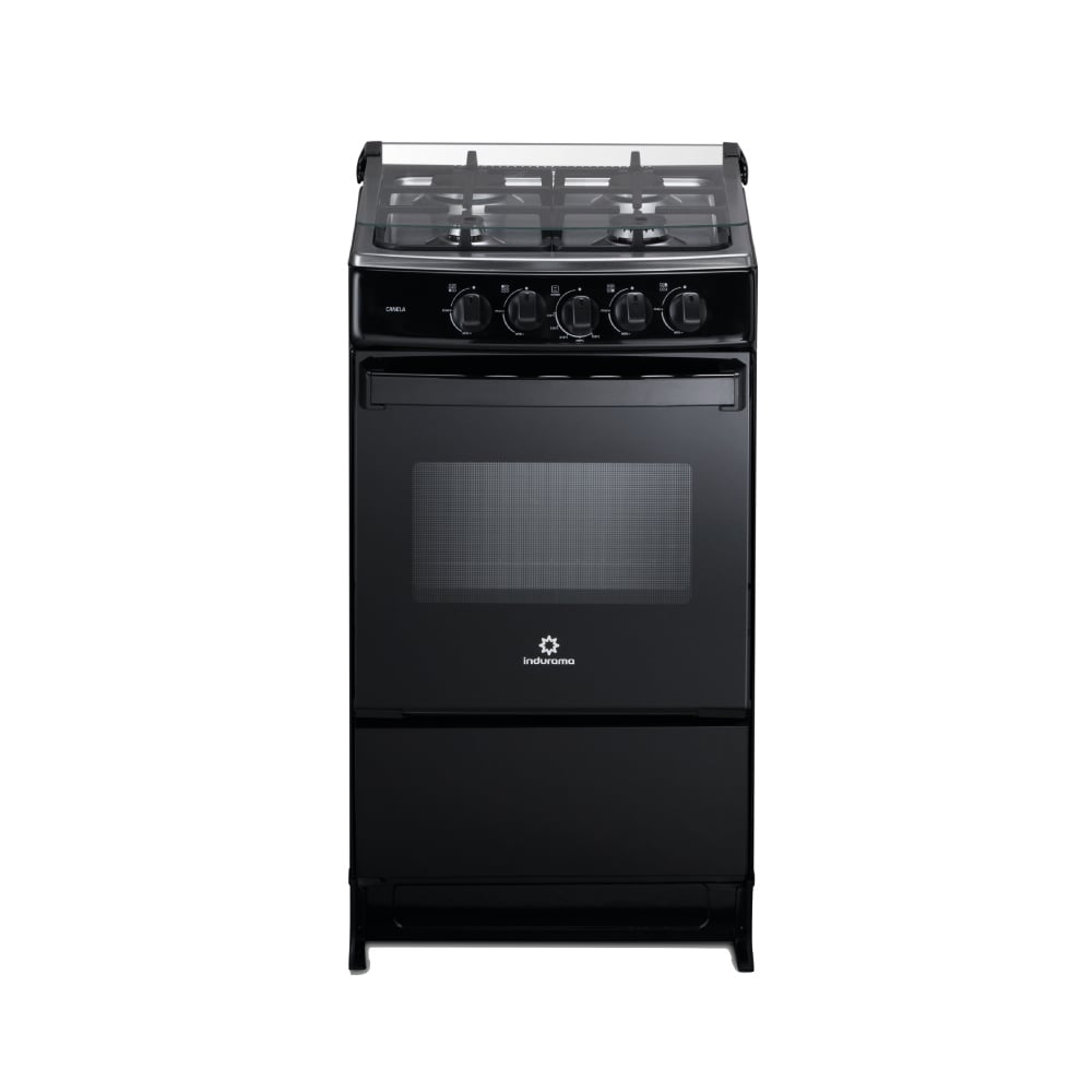 COCINA A GAS INDURAMA CANELA 50 CM 4 HORNILLAS NEGRO - 1