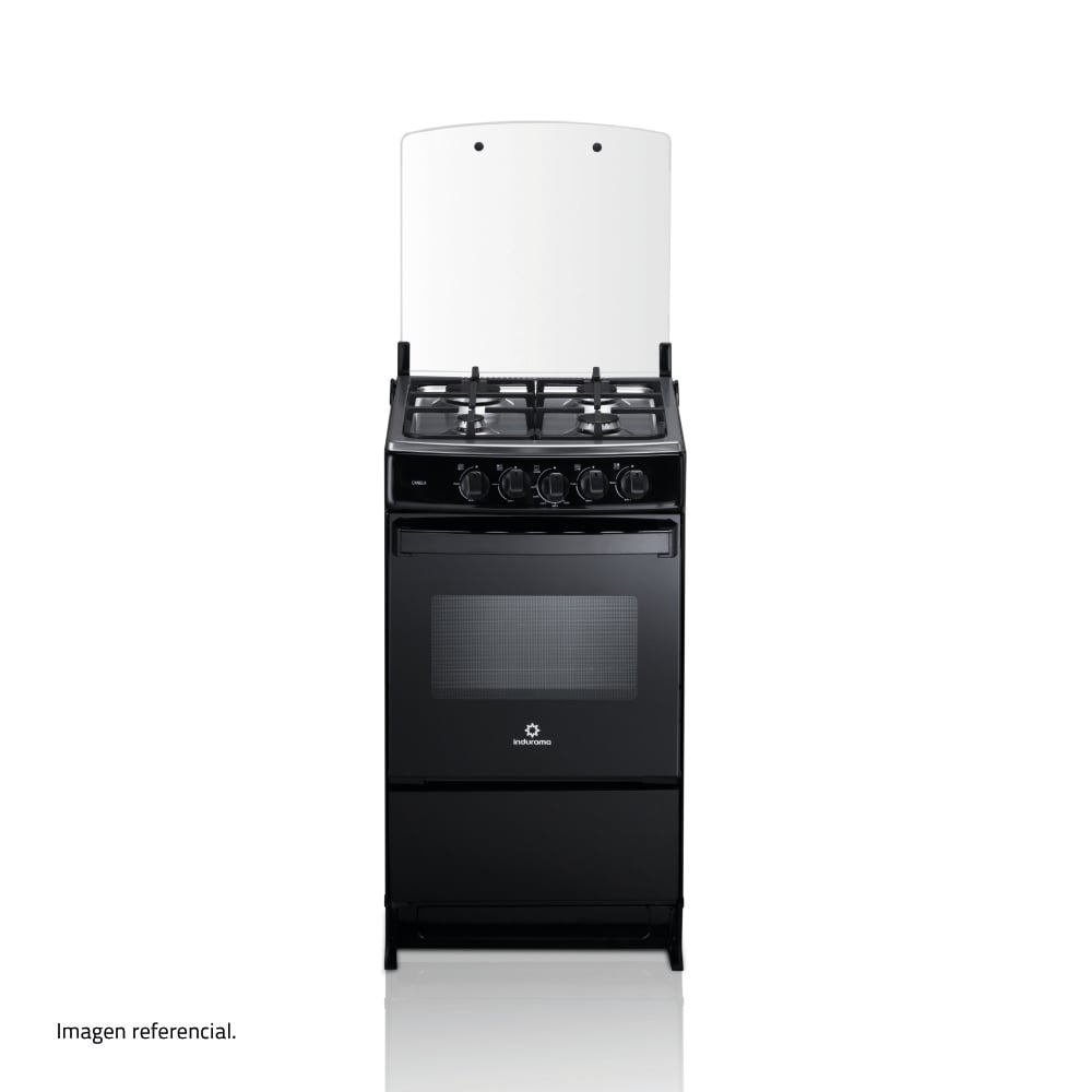 COCINA A GAS INDURAMA CANELA 50 CM 4 HORNILLAS NEGRO - 3