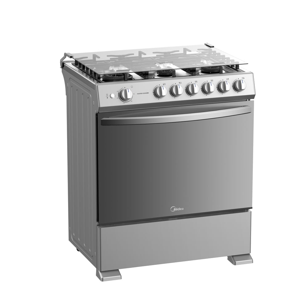 COCINA A GAS MIDEA MGS30TL6G-PE 30' 6 HORNILLAS SILVER - 3