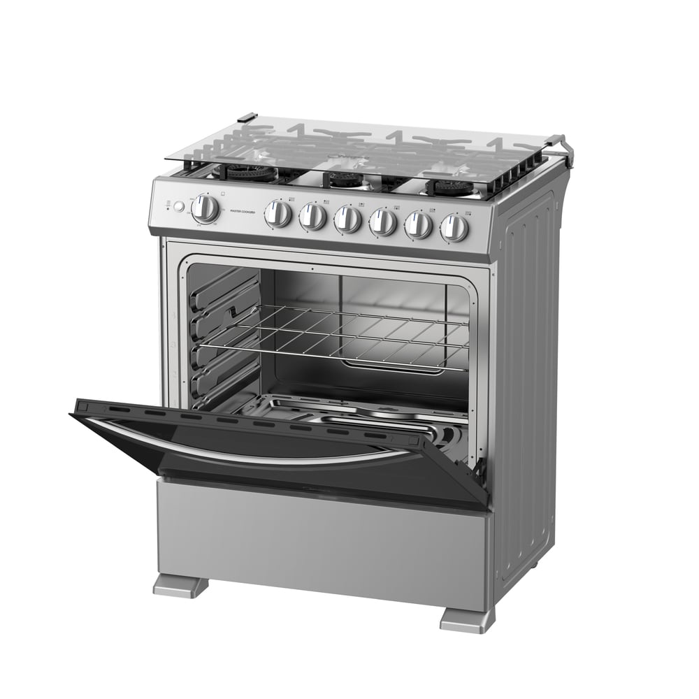 COCINA A GAS MIDEA MGS30TL6G-PE 30' 6 HORNILLAS SILVER - 4