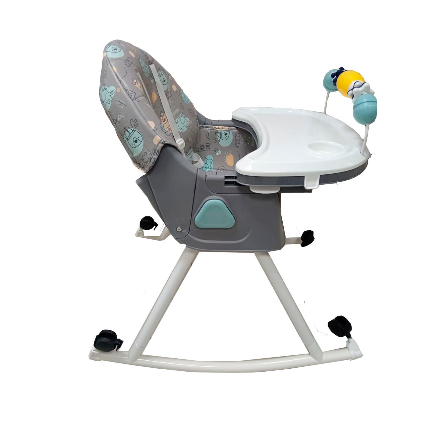 SILLA DE COMER RECLINABLE DALI GRIS + PLATITO GRATIS EBABY - 2