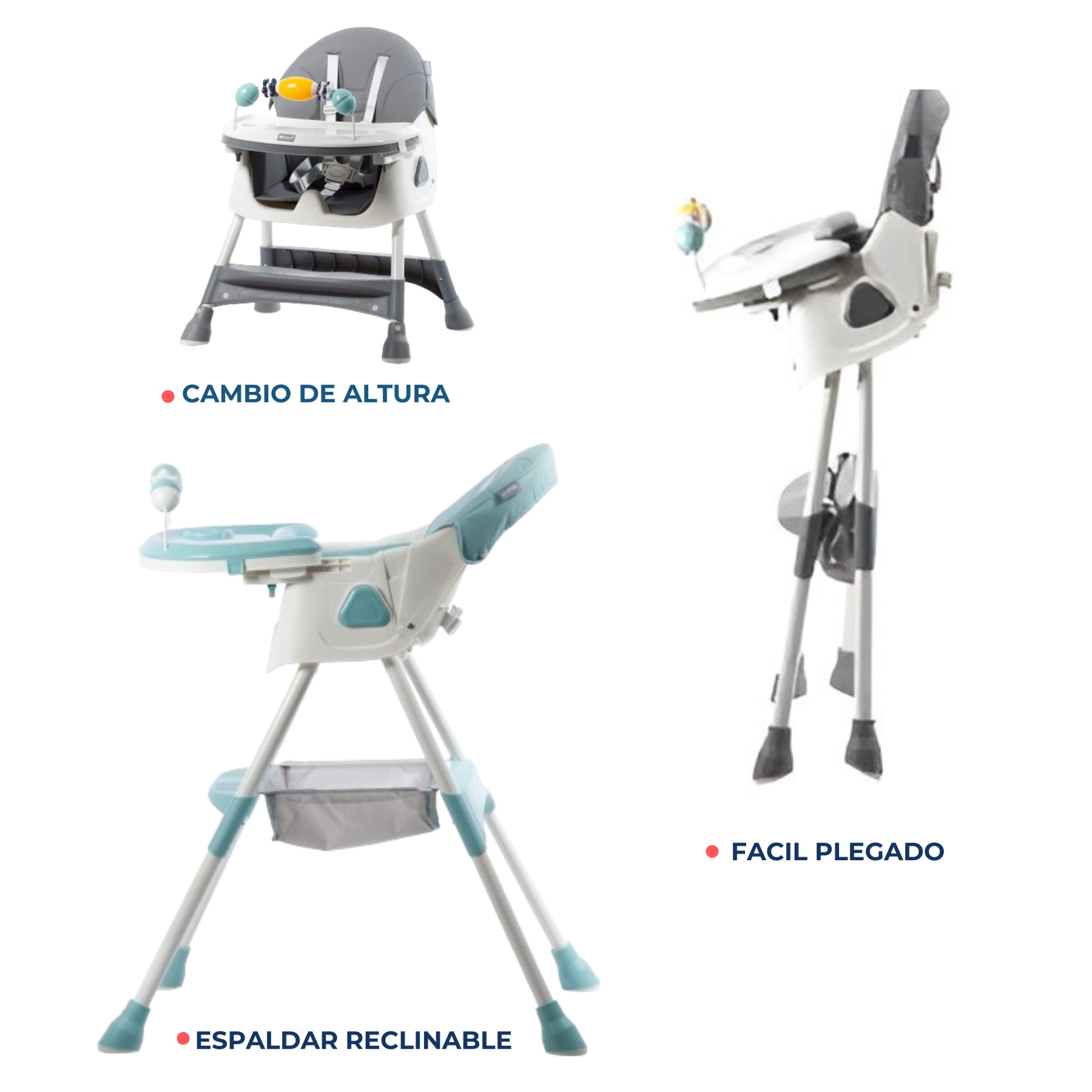 SILLA COMER EBABY DALI VERDE RECLINABLE + PLATITO GRATIS - 3