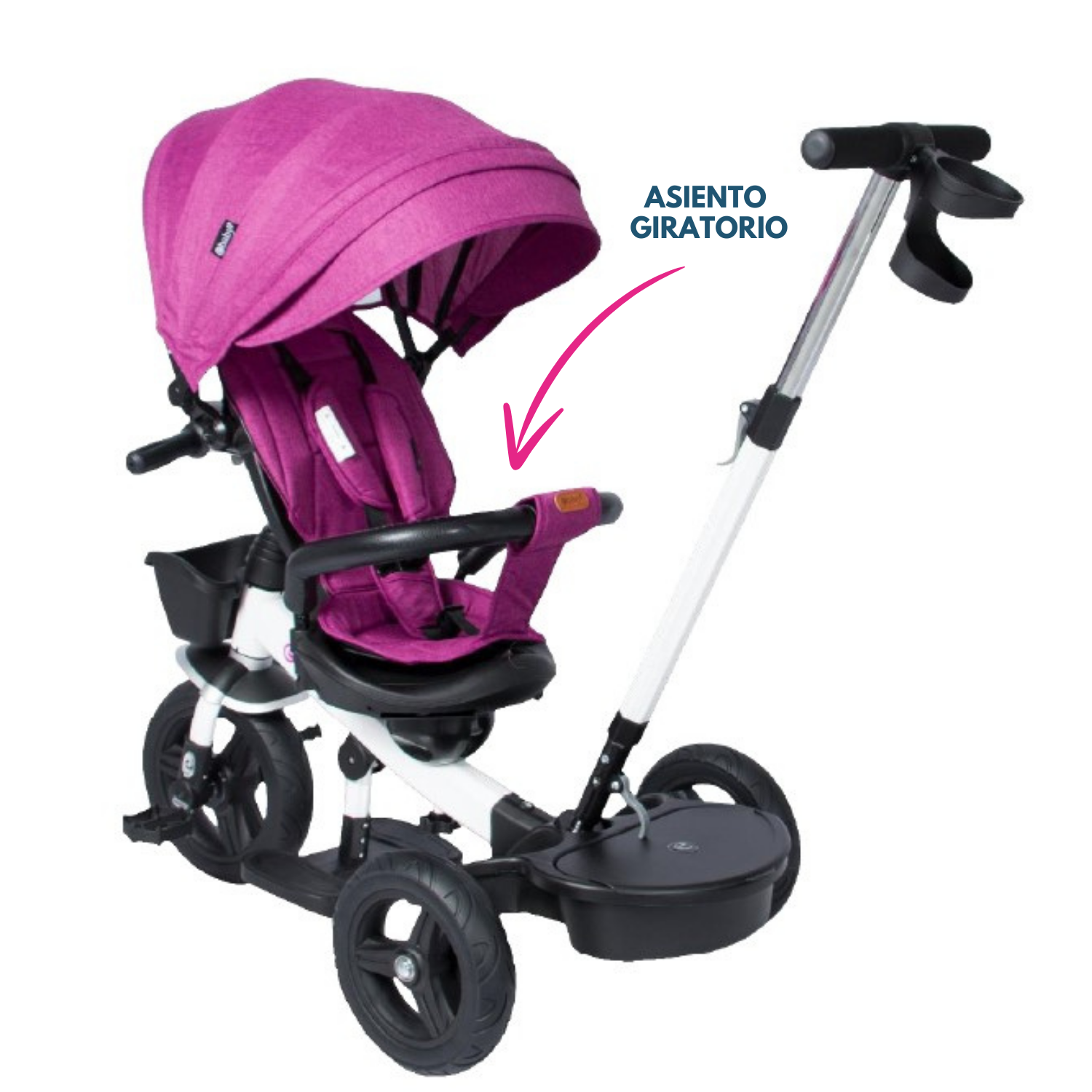 TRICICLO 'ARIA' RECLINABLE CON ASIENTO GIRATORIO MORADO - EBABY - 2