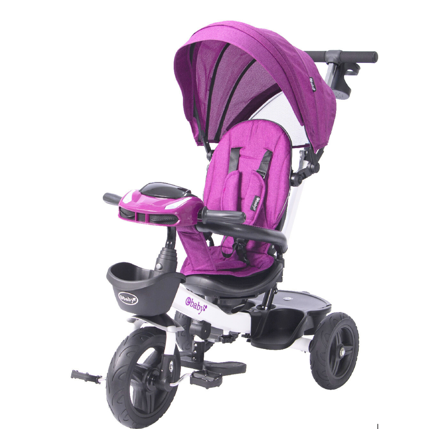 TRICICLO 'ARIA' RECLINABLE CON ASIENTO GIRATORIO MORADO - EBABY - 4
