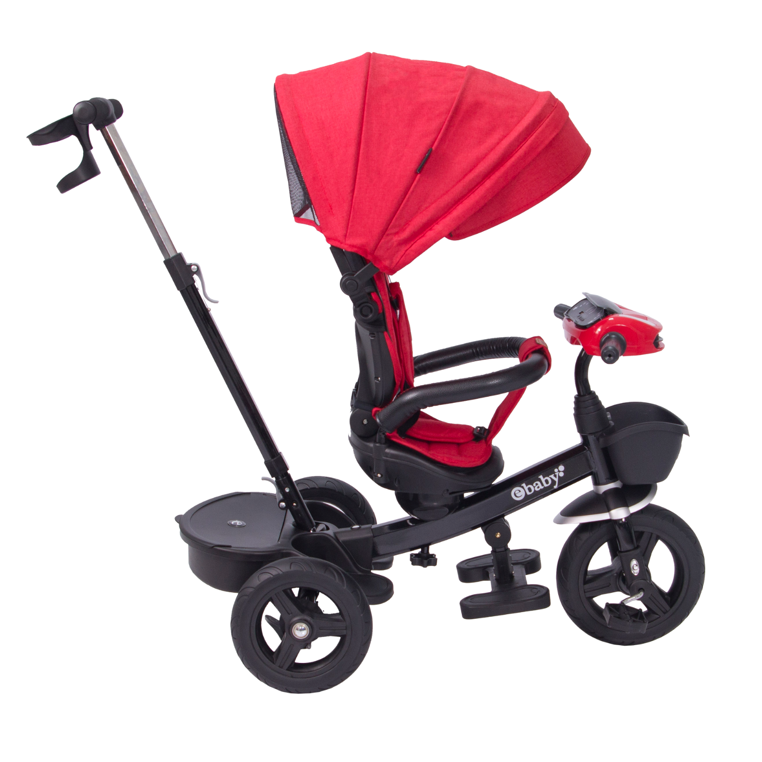 TRICICLO 'ARIA' RECLINABLE CON ASIENTO GIRATORIO ROJO - EBABY - 2