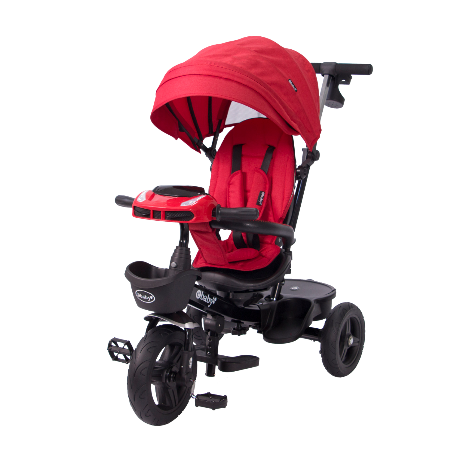 TRICICLO 'ARIA' RECLINABLE CON ASIENTO GIRATORIO ROJO - EBABY - 3