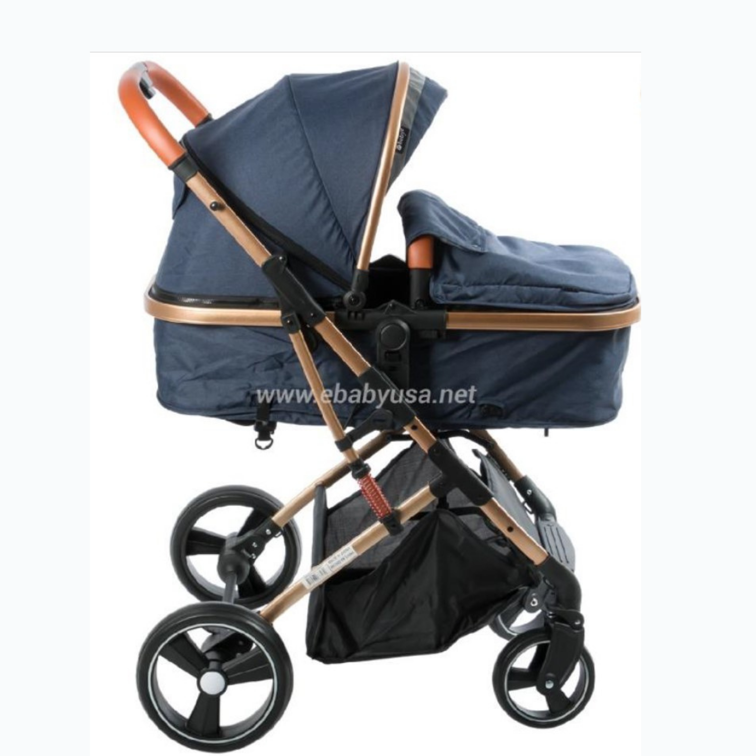 COCHE CUNA MOISÉS SATURNO AZUL - EBABY - 5