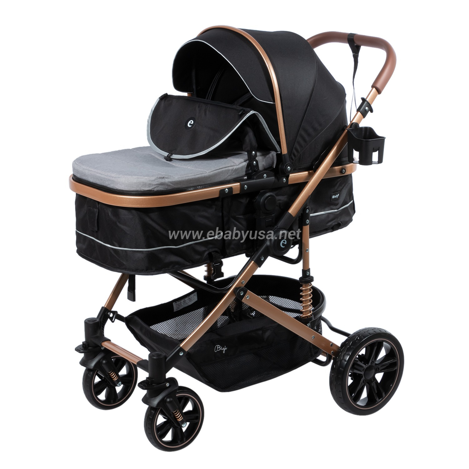 COCHE DE LUJO MOISES BIGI GRIS CON TULL - 3