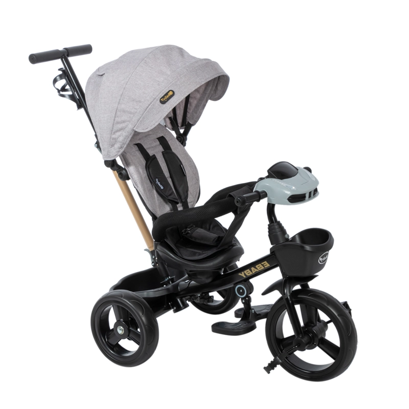 TRICICLO PARA NIÑO MUSICAL Y LUCES 390A GRIS EBABY - 2