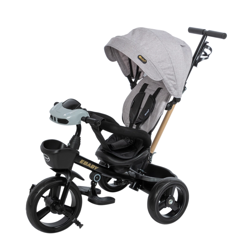 TRICICLO PARA NIÑO MUSICAL Y LUCES 390A GRIS EBABY - 3