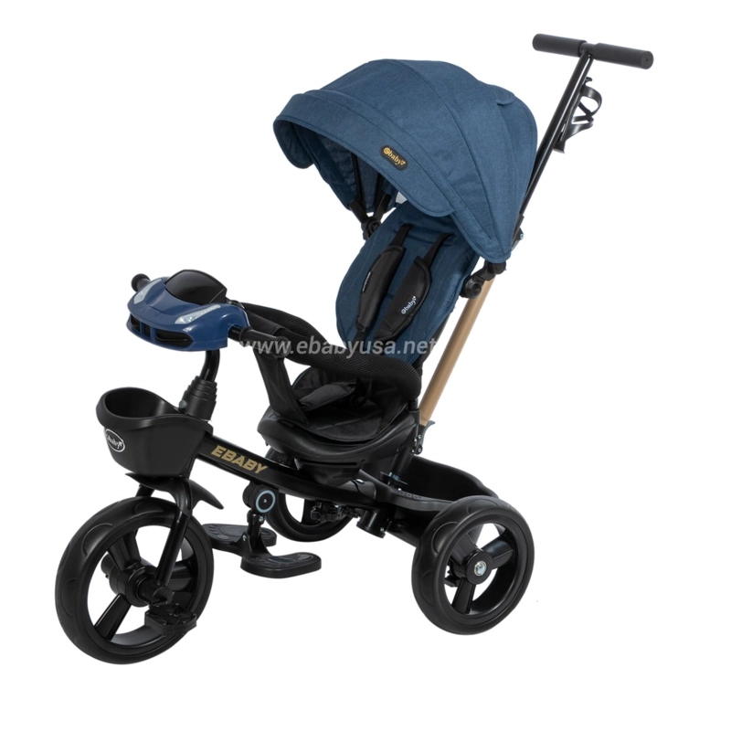 TRICICLO PARA NIÑOS MUSICAL Y LUCES 390A AZUL EBABY - 3
