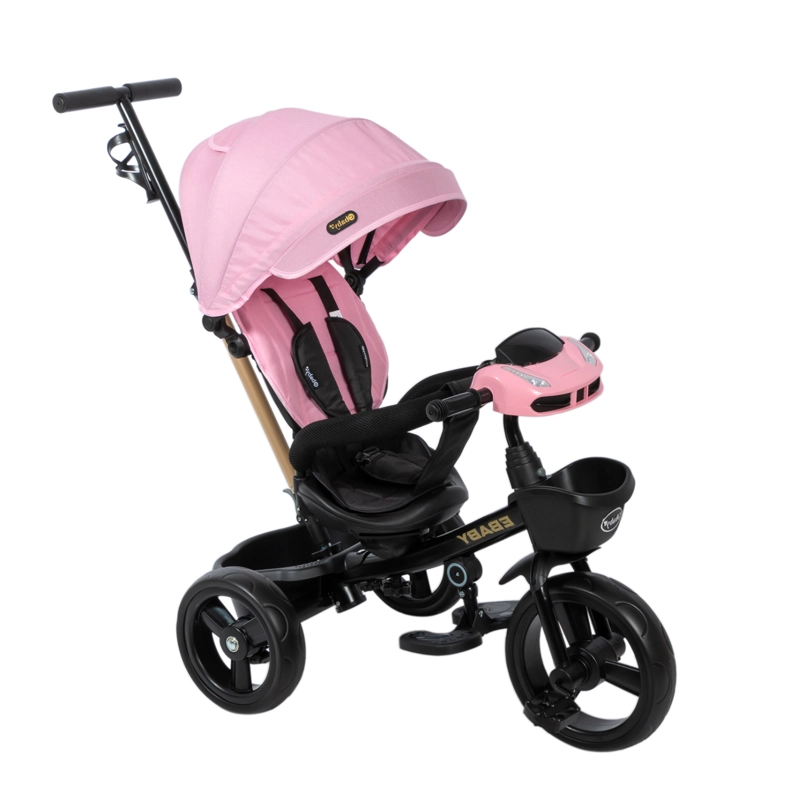 TRICICLO PARA NIÑOS MUSICAL Y LUCES 390A ROSADO EBABY - 2