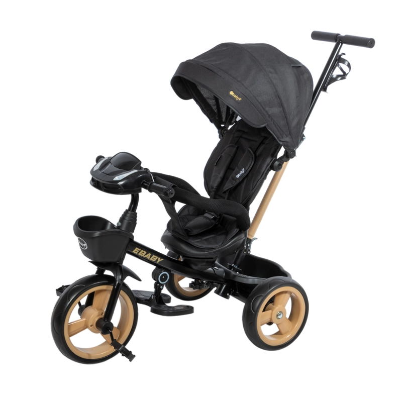 TRICICLO PARA NIÑOS MUSICAL Y LUCES 390A NEGRO EBABY - 3