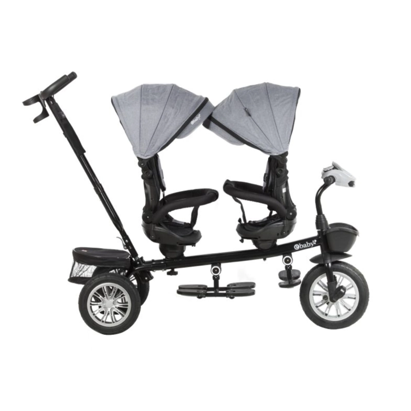 TRICICLO GUIADOR GEMELAR LAZZO GRIS - 2