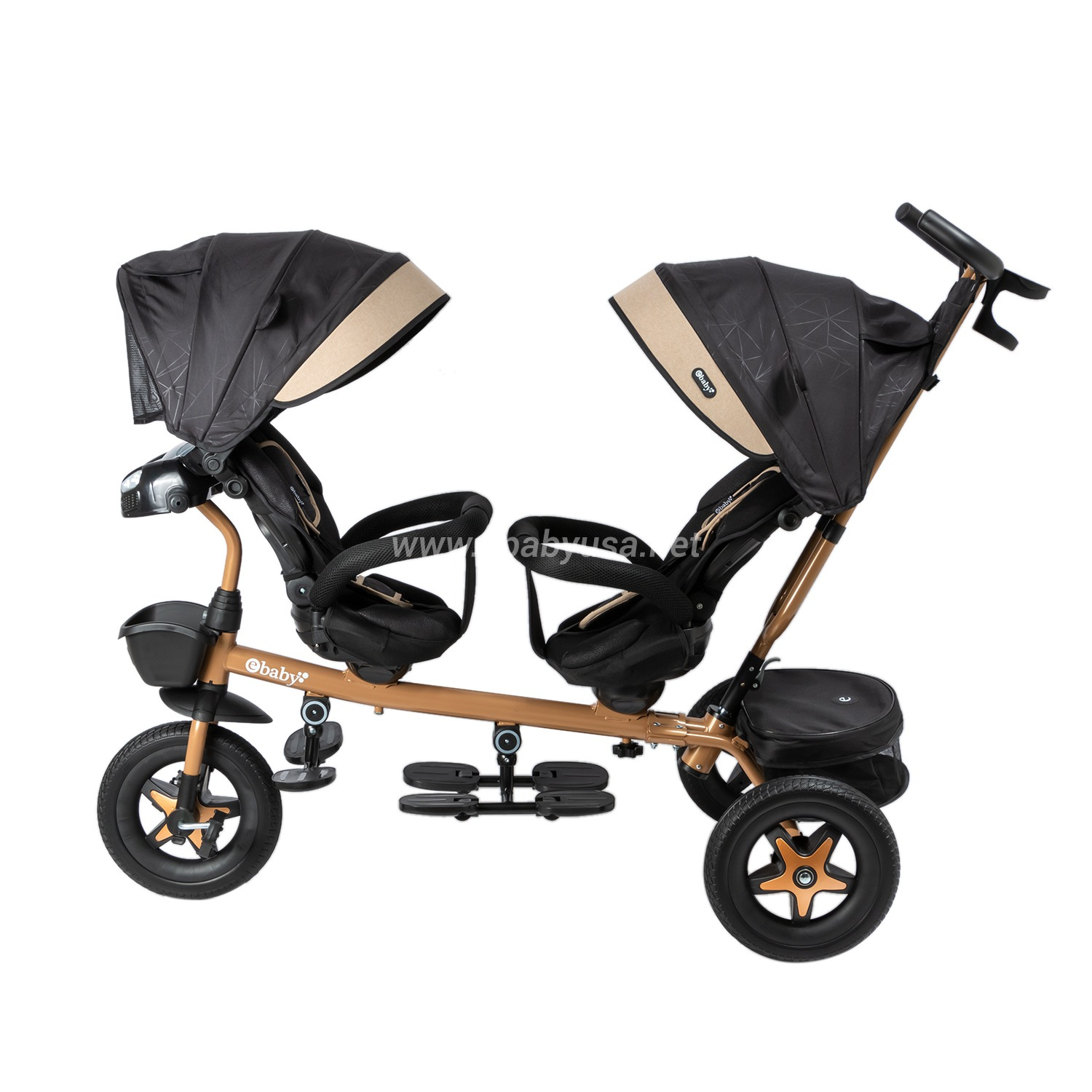TRICICLO GUIADOR GEMELAR LAZZO BEIGE - 2