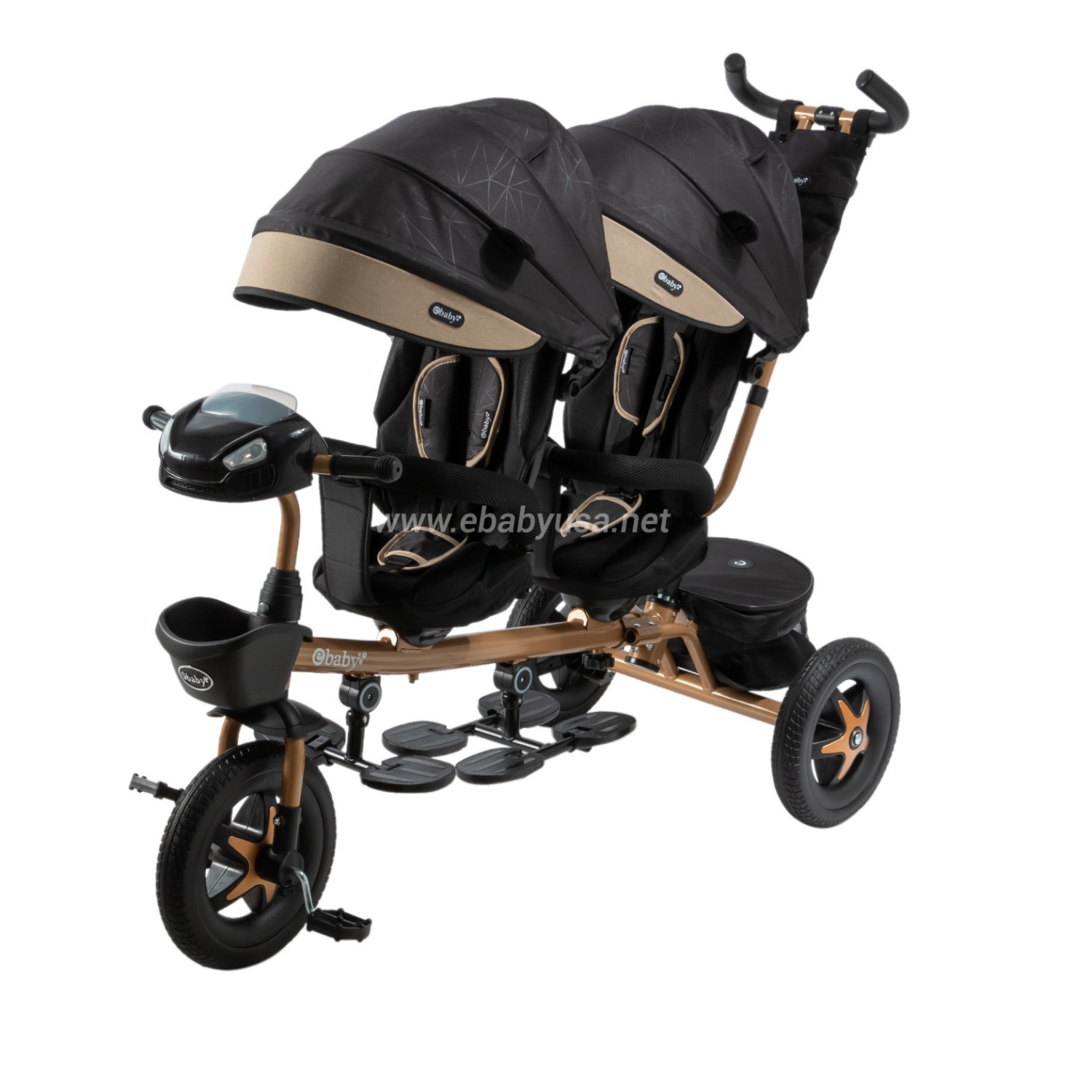 TRICICLO GUIADOR GEMELAR LAZZO BEIGE - 4