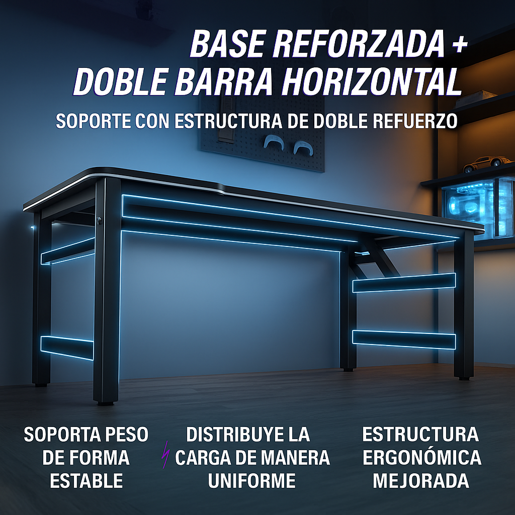 ESCRITORIO GAMER PLEGABLE COMPACTO Y TRANSPORTABLE - 4