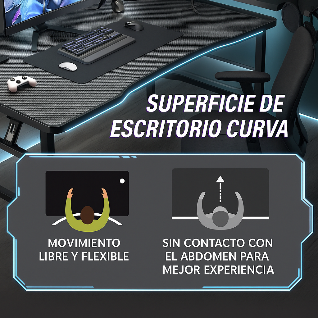 ESCRITORIO GAMER PLEGABLE COMPACTO Y TRANSPORTABLE - 5