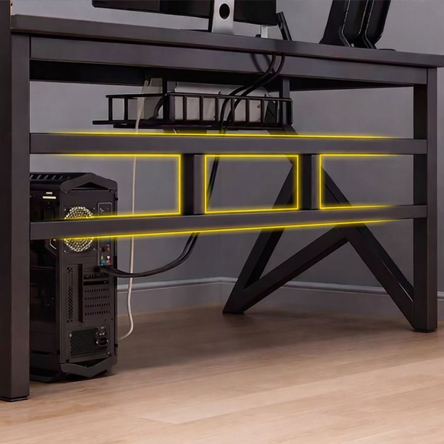 ESCRITORIO GAMER NEGRO SUPERFICIE FIBRA DE CARBONO NEGRO - 3