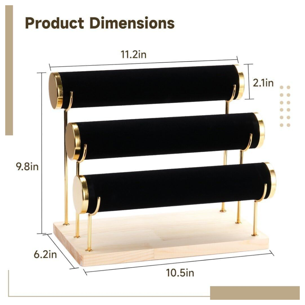 PORTA PULSERA, 3 NIVELES SOPORTE PARA PULSERAS COLLARES RELOJES TOBILLERAS - 6