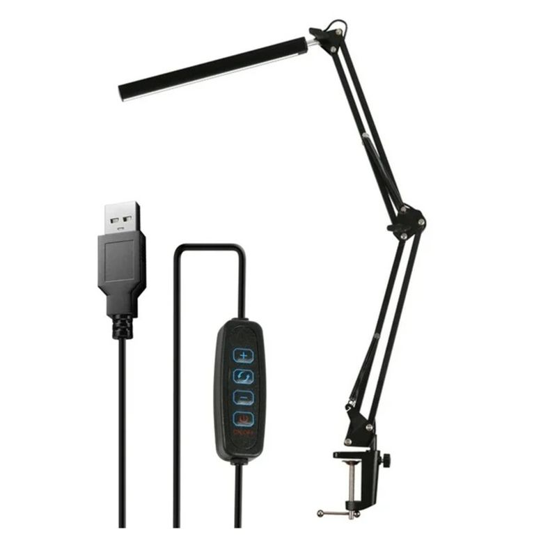 LÁMPARA DE ESCRITORIO CON BRAZO AJUSTABLE DE METAL CON 3 TONOS DE LUZ - 6