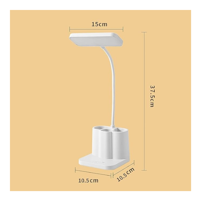 LÁMPARA DE ESCRITORIO LED MULTIFUNCIONAL 3 EN 1 - RECARGABLE, ORGANIZADOR Y SOPORTE CELULAR - 6