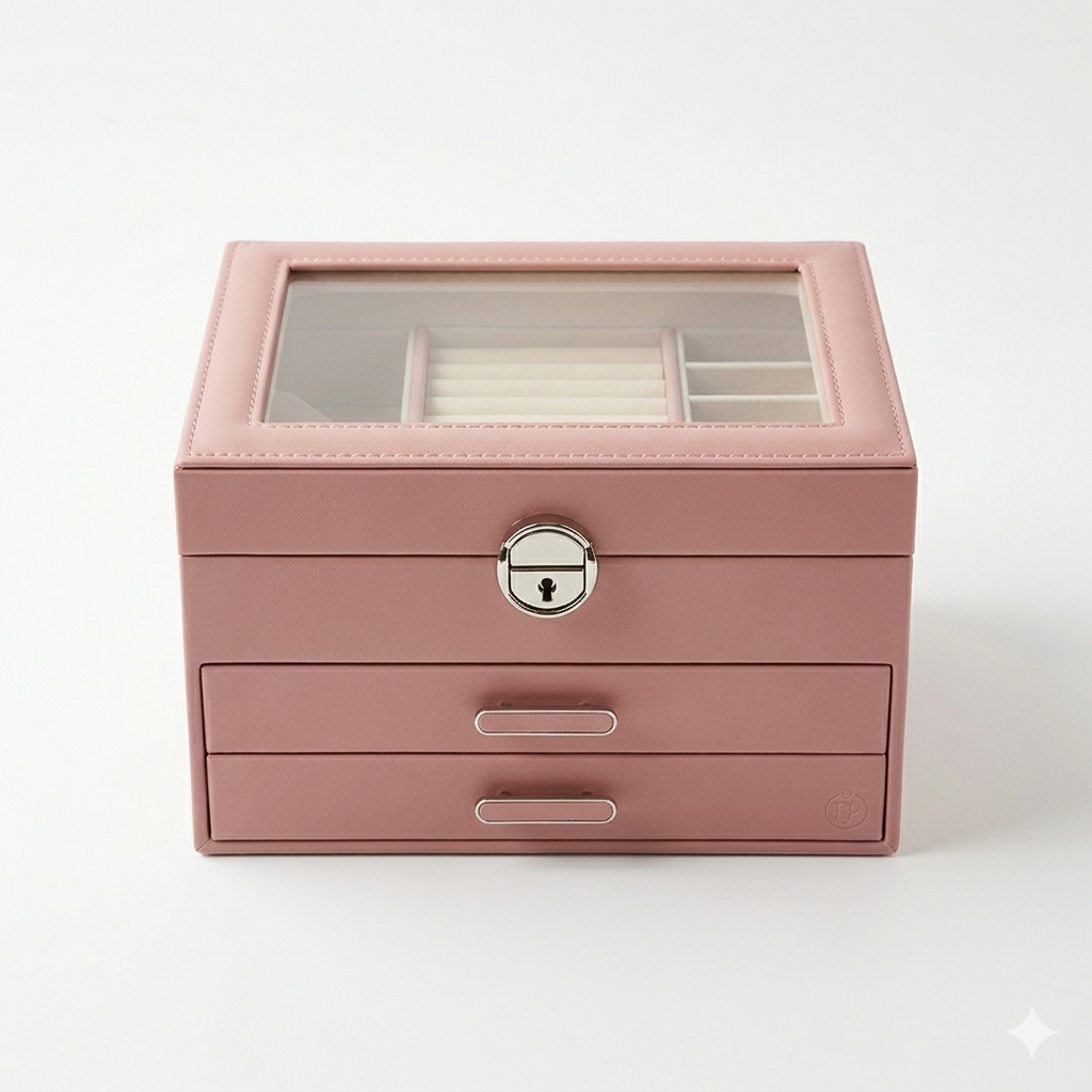 JOYERO ORGANIZADOR PREMIUM DE 3 NIVELES - ELEGANTE Y ESPACIOSO - 5